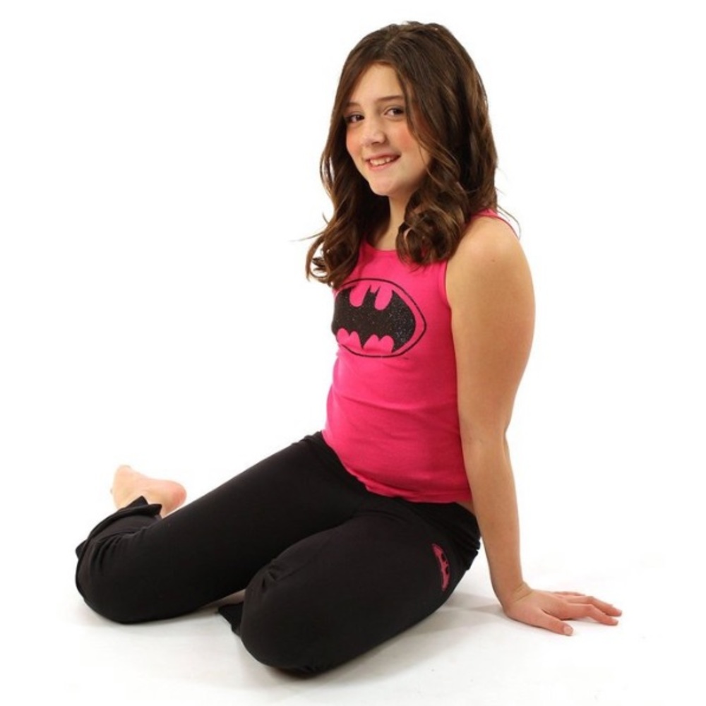 Fuchsia Batgirl tank top & leggings pajama set